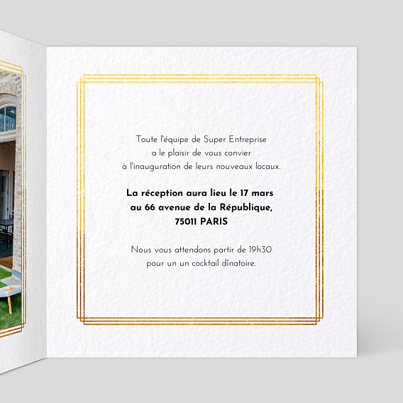 Invitation Professionnelle Inauguration Esprit Gatsby