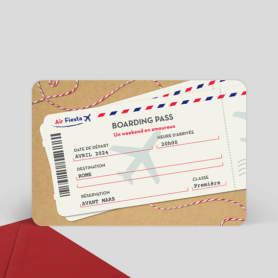 Carte De Noel Boarding Pass Bon Pour Popcarte