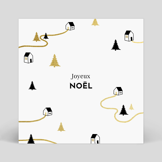 Carte de Noël  Joli village