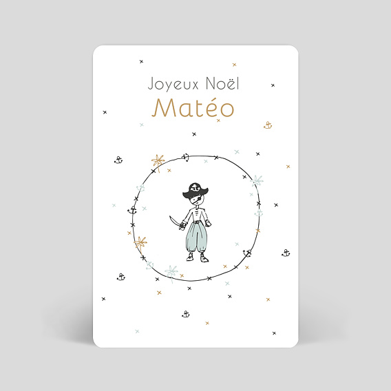 Carte de Noël  Petit pirate