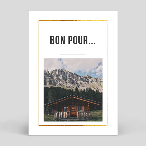 Carte de Noël  Filet d'or - Bon pour