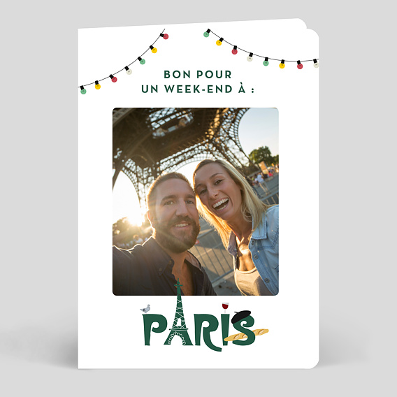 Carte de Noël  Bon pour Paris