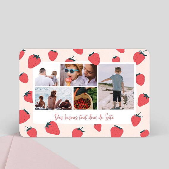 Carte postale Motif Fraise