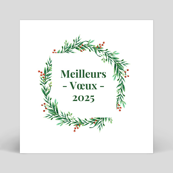 Carte de voeux entreprise Couronne de Noël 