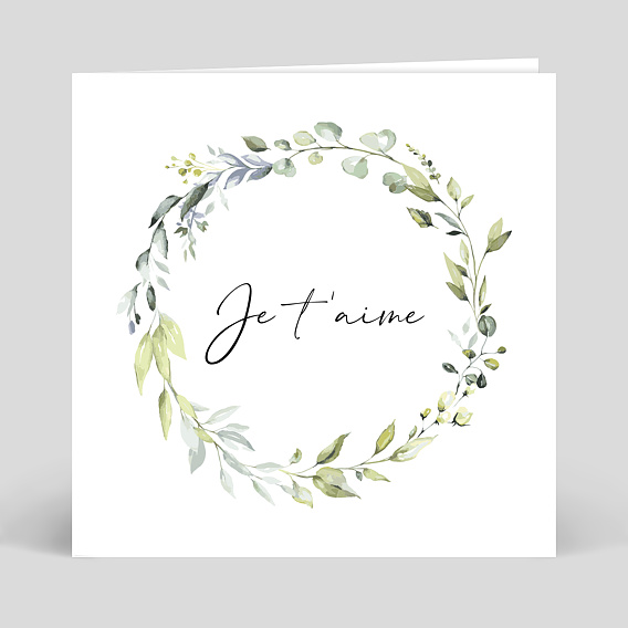 Carte d'Amour Couronne de Feuilles