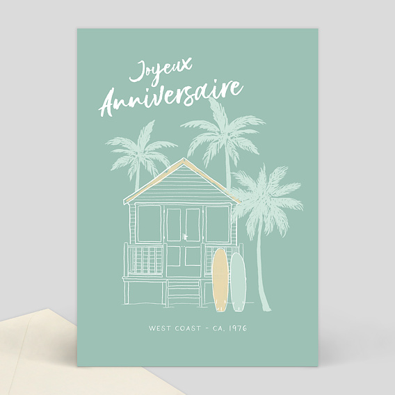 Carte Anniversaire Surf Popcarte