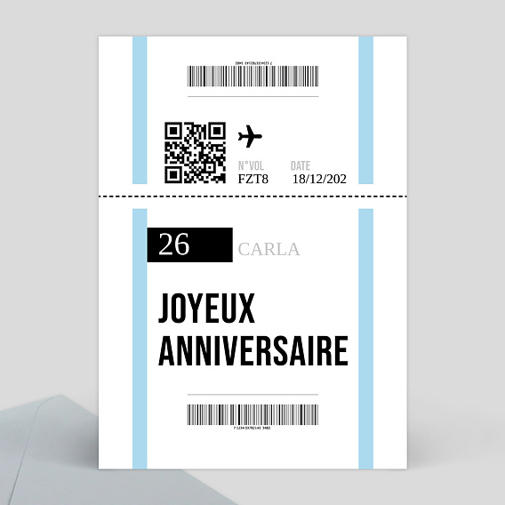 Carte D Anniversaire Billet D Avion