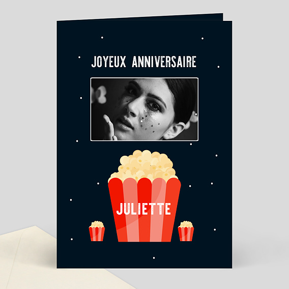 Carte Anniversaire Theme Cinema Popcarte