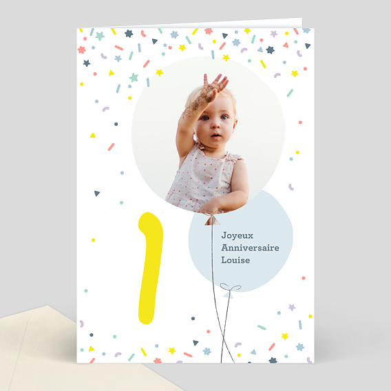 Carte joyeux anniversaire pour enfant garçon et fille – Il était un an