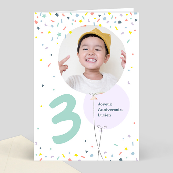 Carte D Anniversaire Enfant 3 Ans Souhait