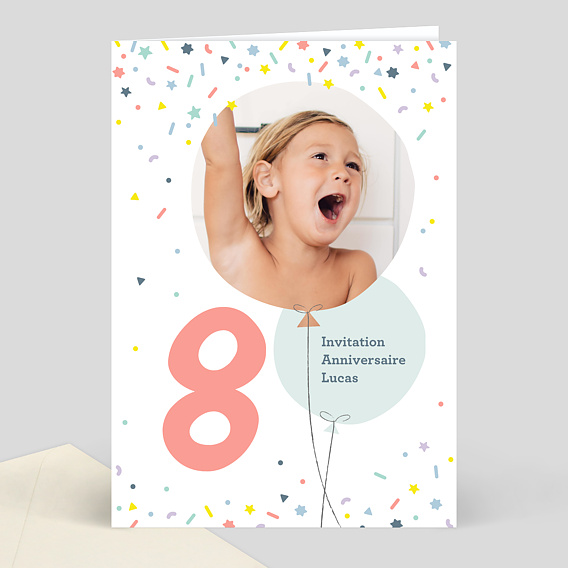 Invitation Anniversaire Enfant 8 Ans Popcarte