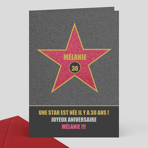 Carte Anniversaire Etoile Popcarte