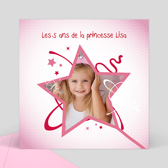 Carte D Invitation Anniversaire Princesse Etoile