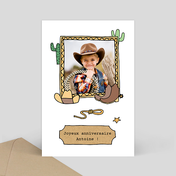 Carte Anniversaire Cowboy Popcarte