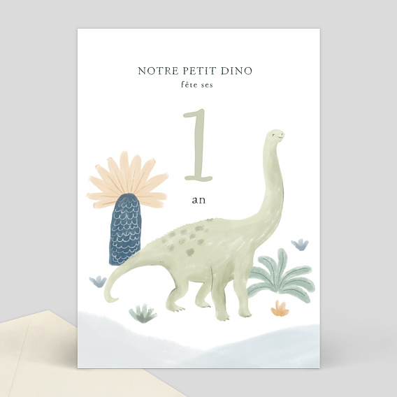 Carte invitation anniversaire Les petits dinosaures