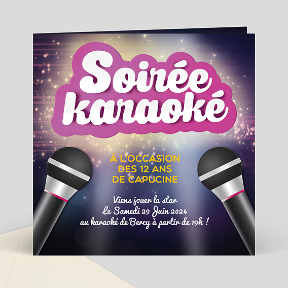 Carte D Invitation Anniversaire Karaoke