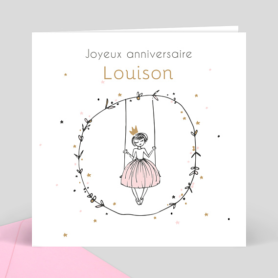 Carte Anniversaire Jolie Princesse Popcarte