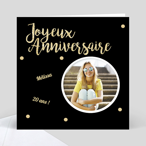 Carte Anniversaire Paillettes Popcarte