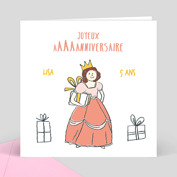 Carte Anniversaire Petite Princesse Popcarte