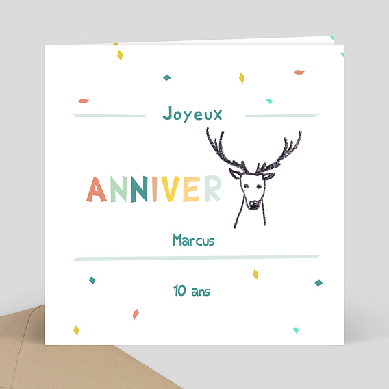 Carte Anniversaire Rebus Cerf Popcarte