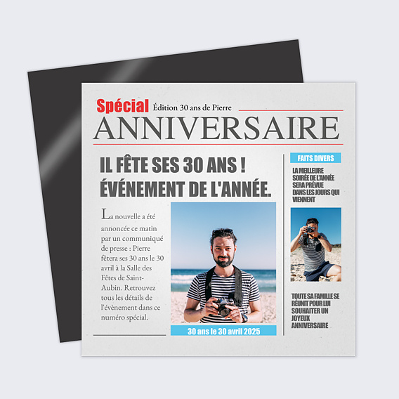 Carte anniversaire Journal