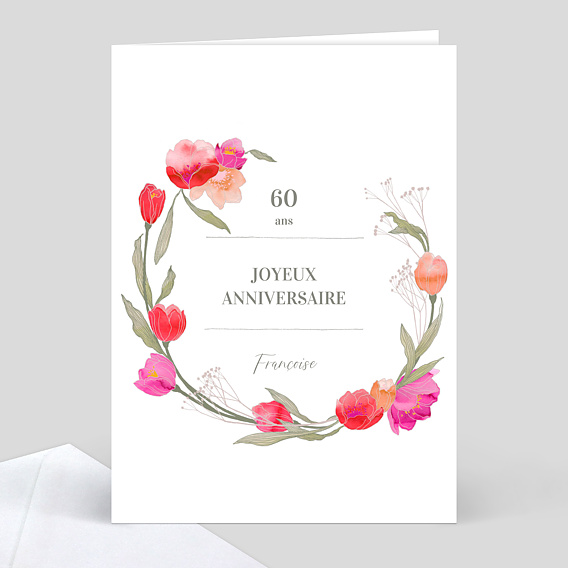 Carte anniversaire adulte Anniversaire Floral