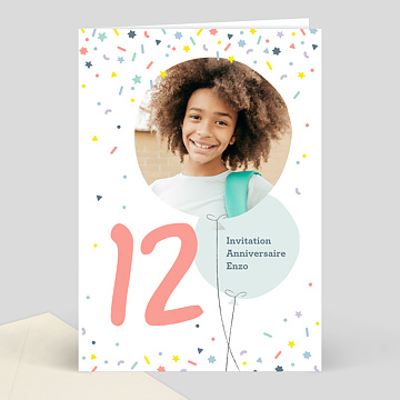 Carte D Invitation Anniversaire Enfant 12 Ans Popcarte