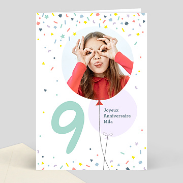 Carte D Anniversaire Enfant 9 Ans Souhait