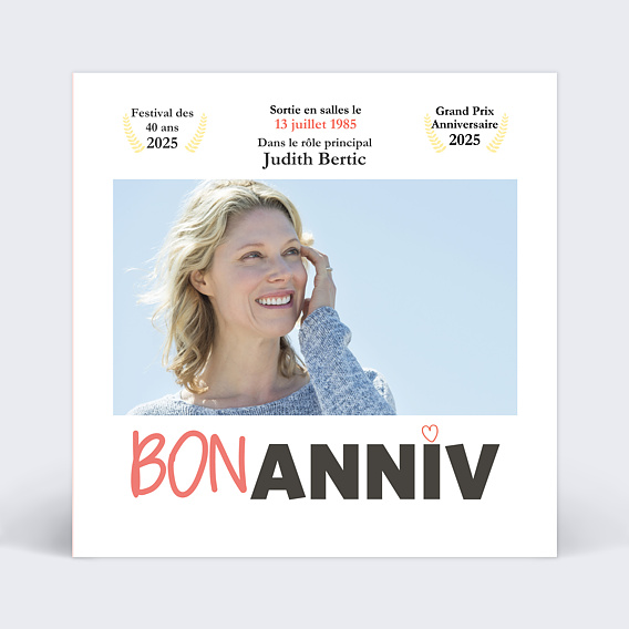 Carte anniversaire adulte Film d'Anniversaire