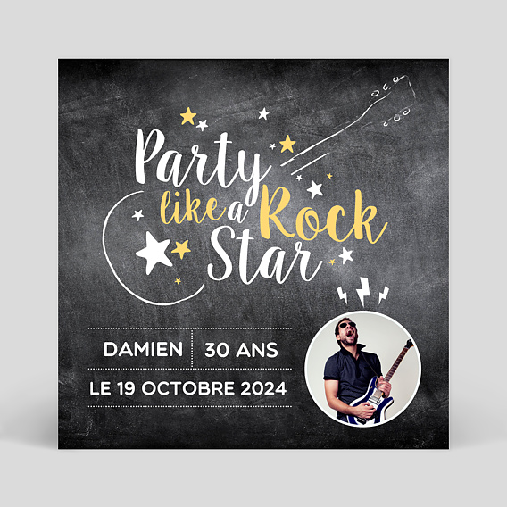 Invitation anniversaire Rock