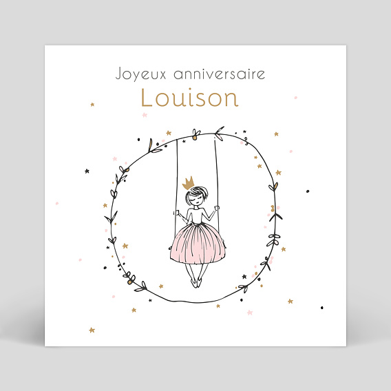 Carte anniversaire enfant Jolie Princesse