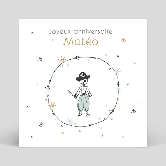 Carte anniversaire enfant Petit Pirate