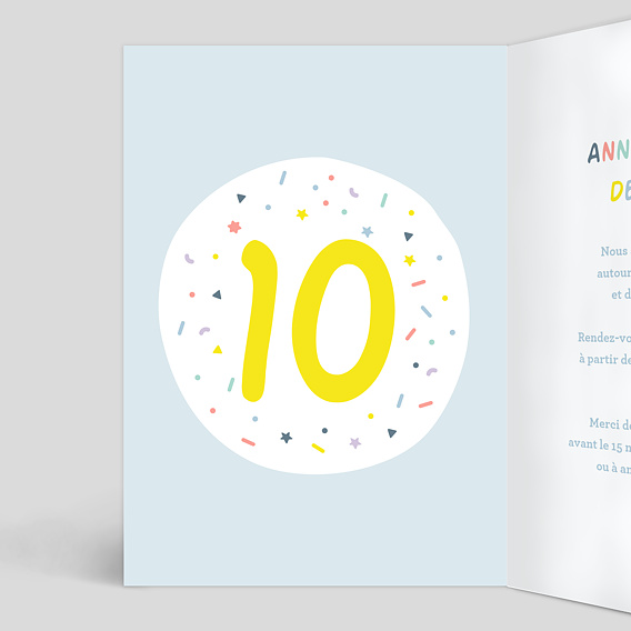 BIROYAL Lot de 10 cartes d'invitation pour anniversaire d'enfant