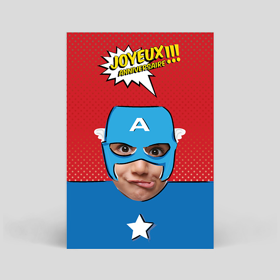 Carte anniversaire enfant Captain Anniversaire