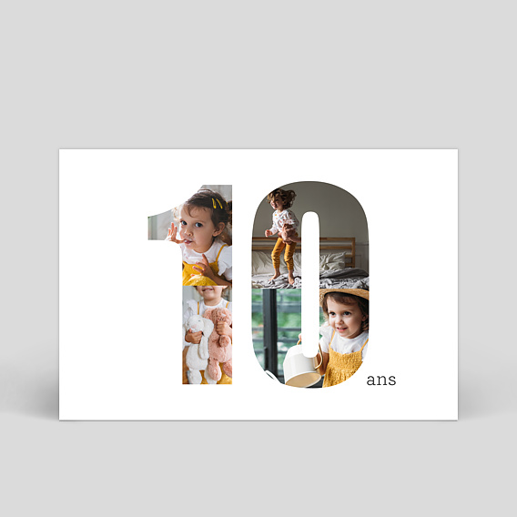 Carte anniversaire enfant 10 ans Souhait