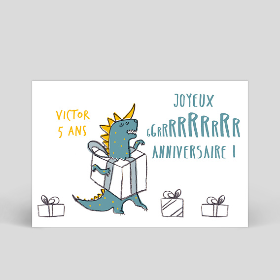 Carte anniversaire enfant Dinosaure