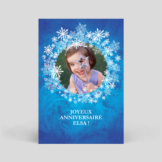 Carte anniversaire enfant Neige