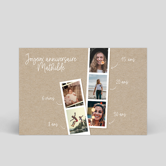 Carte anniversaire adulte Photomaton