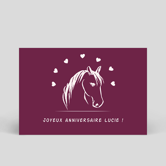 Carte anniversaire enfant Poney