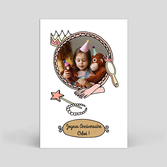 Carte anniversaire enfant Princesse