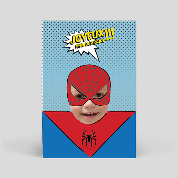 Carte anniversaire enfant Spider Anniversaire