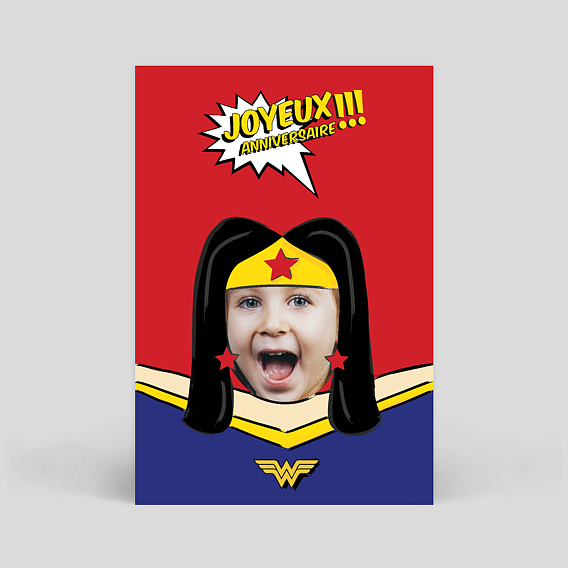 Carte anniversaire enfant Wonder Anniversaire