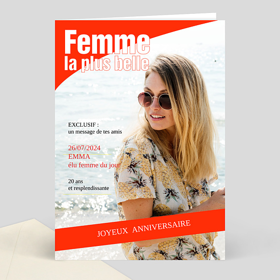 Carte anniversaire adulte Couverture Plus Belle Femme