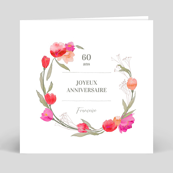 Carte anniversaire adulte Anniversaire Floral