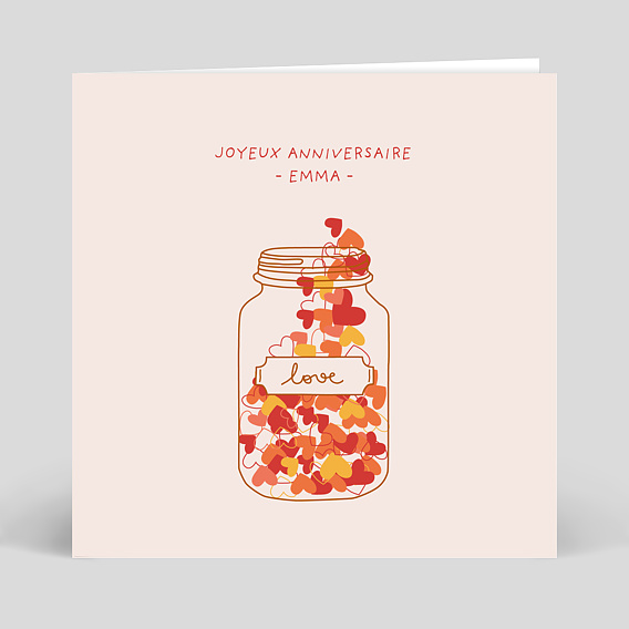 Carte anniversaire adulte Jolis Coeurs