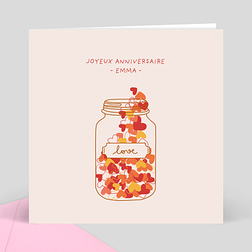 Carte Anniversaire Jolis Coeurs Popcarte