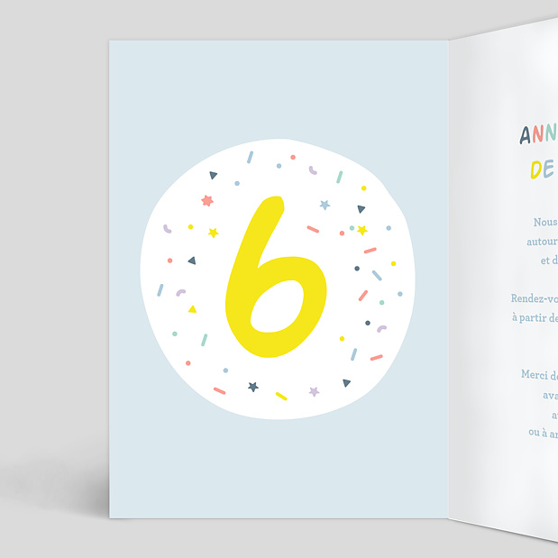 Invitation Anniversaire Enfant 6 Ans Popcarte