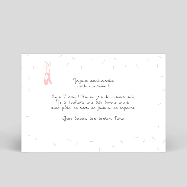 Carte Anniversaire Danseuse Popcarte