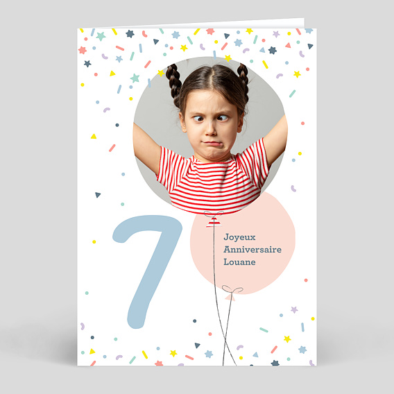 Carte anniversaire enfant 7 ans