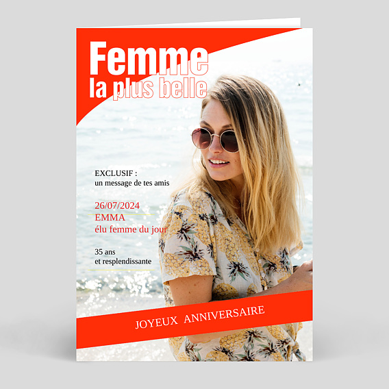 Carte anniversaire adulte Couverture Plus Belle Femme